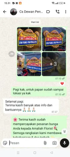 Testimonial Papan Bunga Pernikahan cilacap